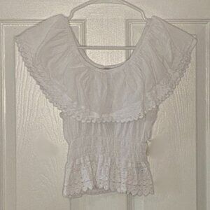 2/$20 - White Giocam Cotton Beach Crop Top